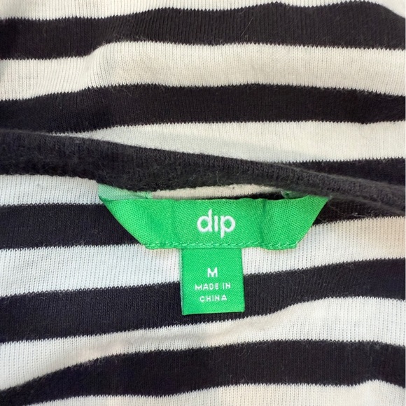 dip Striped Black and White Short Sleeve Top (M) - Picture 5 of 6